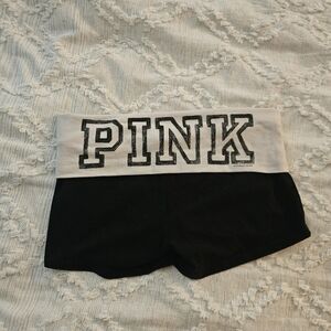 Sold Y2K Victoria’s Secret PINK Vintage Foldover Yoga Shorts S White Foldover